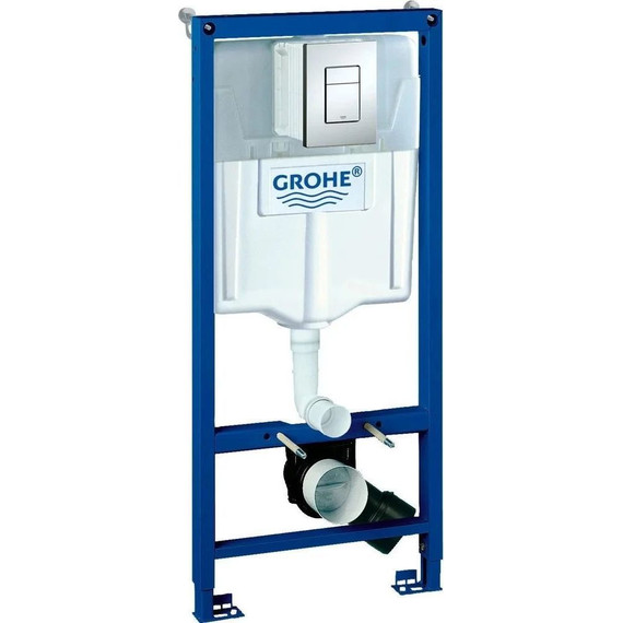 Инсталляция с подвесным унитазом комплект: Grohe Rapid SL 38772001 с подвесным безободковым унитазом Azario Grado AZ-0046 сиденье микролифт, крепление, кнопка смыва хром + набор для гигиенического душа Haiba HB5511 - фото 3