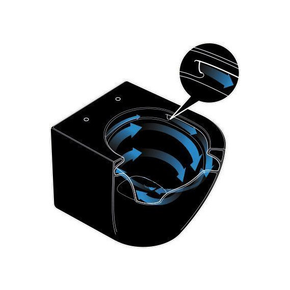 Унитаз подвесной безободковый Azario Grado AZ-0046-UQ1-MB с тонкой крышкой микролифт, чёрный матовый (Система смыва торнадо), Цвет производителя: чёрный матовый - фото 12