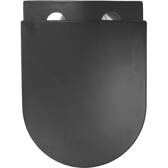 Унитаз подвесной безободковый Azario Grado AZ-0046-UQ1-MB с тонкой крышкой микролифт, чёрный матовый (Система смыва торнадо), Цвет производителя: чёрный матовый - фото 6