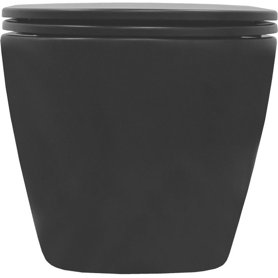 Унитаз подвесной безободковый Azario Grado AZ-0046-UQ1-MB с тонкой крышкой микролифт, чёрный матовый (Система смыва торнадо), Цвет производителя: чёрный матовый - фото 9