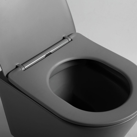 Унитаз подвесной безободковый Vincea Piatti VT1-11SMA с тонкой крышкой микролифт, антрацит матовый - фото 6