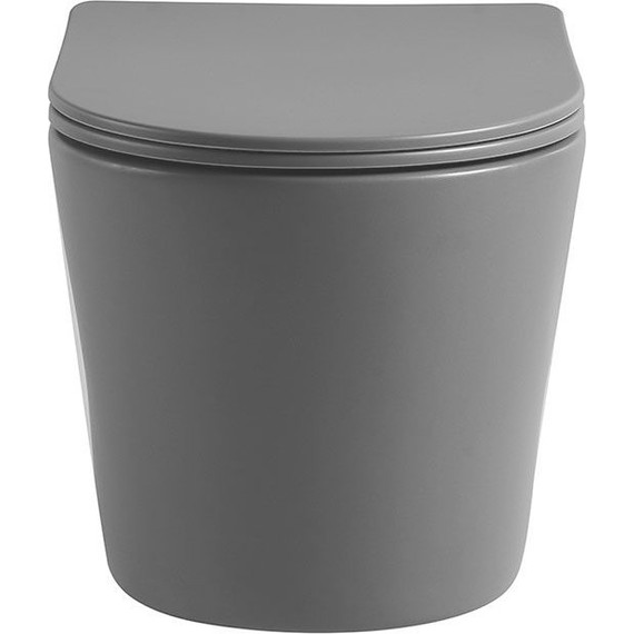 Унитаз подвесной безободковый Vincea Piatti VT1-11SMA с тонкой крышкой микролифт, антрацит матовый - фото 7