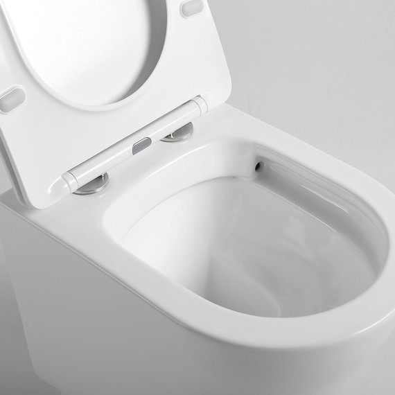 Унитаз подвесной безободковый Vincea Piatti VT1-11S с тонкой крышкой микролифт, Цвет производителя: белый - фото 4