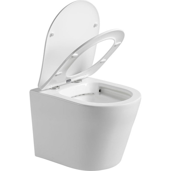 Унитаз подвесной безободковый Vincea Piatti VT1-11S с тонкой крышкой микролифт, Цвет производителя: белый - фото 8