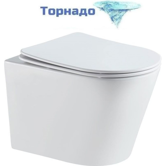 Унитаз подвесной Vincea Platti VT1-11T с тонкой крышкой микролифт (Система смыва торнадо) - фото 