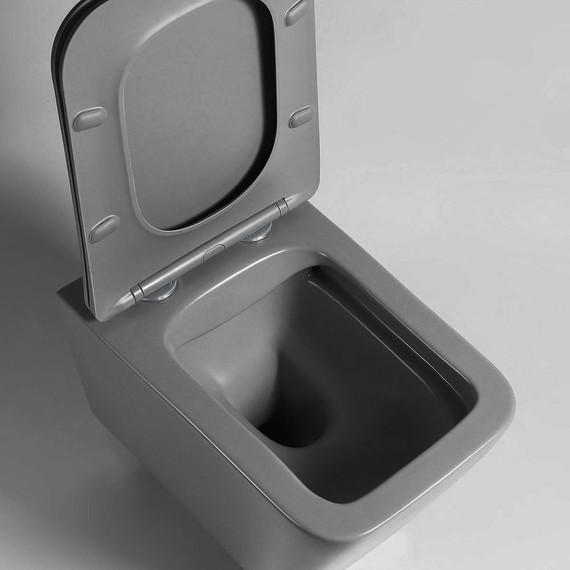 Унитаз подвесной безободковый Vincea Q-Line VT1-12MA с тонкой крышкой микролифт, антрацит матовый - фото 4