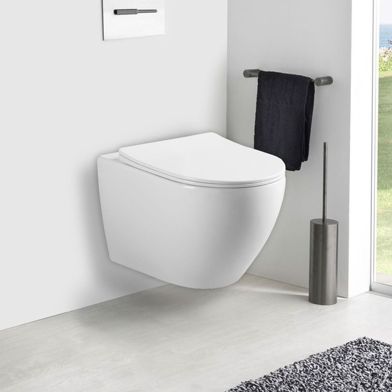 Унитаз подвесной безободковый Vincea Esse VT1-211 с тонкой крышкой микролифт - фото 5