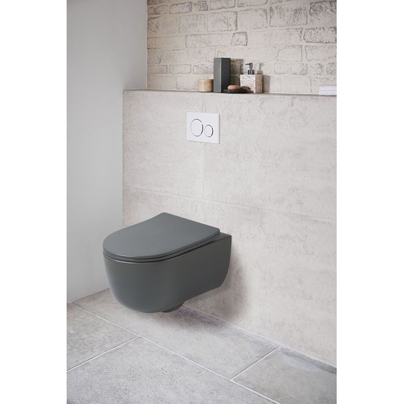 Унитаз подвесной безободковый Vincea Evo VT1-34SMA с тонкой крышкой микролифт, антрацит матовый - фото 8