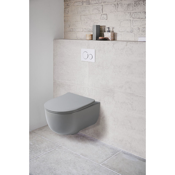 Унитаз подвесной безободковый Vincea Evo VT1-34SMG с тонкой крышкой микролифт, серый матовый, Цвет производителя: серый - фото 8