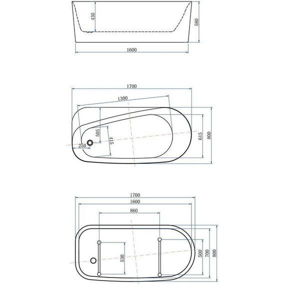 Ванна отдельностоящая Allen Brau Priority 1 170х80 см 2.31001.20 - фото 2