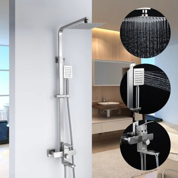 Душевая стойка Zerix KUB-009-J, нержавеющая сталь - фото 2