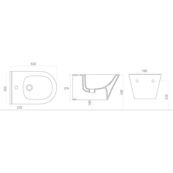 Биде подвесное Aquanet LAKE-B2B 316464, чёрный матовый - фото 11