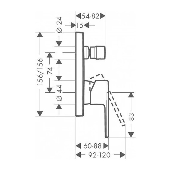 Смеситель для ванны Hansgrohe Vernis Shape 71468000 - фото 2