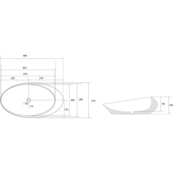 Раковина-чаша Abber Bequem 49 см AC2107MW, белый матовый - фото 4