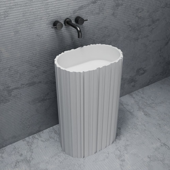 Раковина напольная Abber Stein 58 см AS2551-H, белый матовый - фото 3