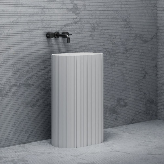 Раковина напольная Abber Stein 58 см AS2551-H, белый матовый - фото 4