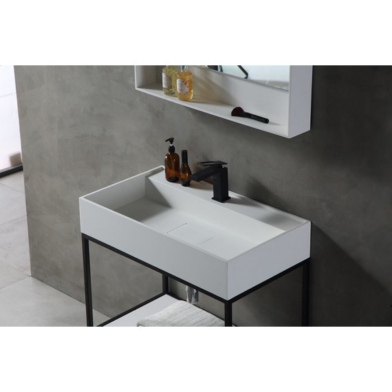 Раковина с консолью Abber Stein 80 см AS2630, белый матовый - фото 3