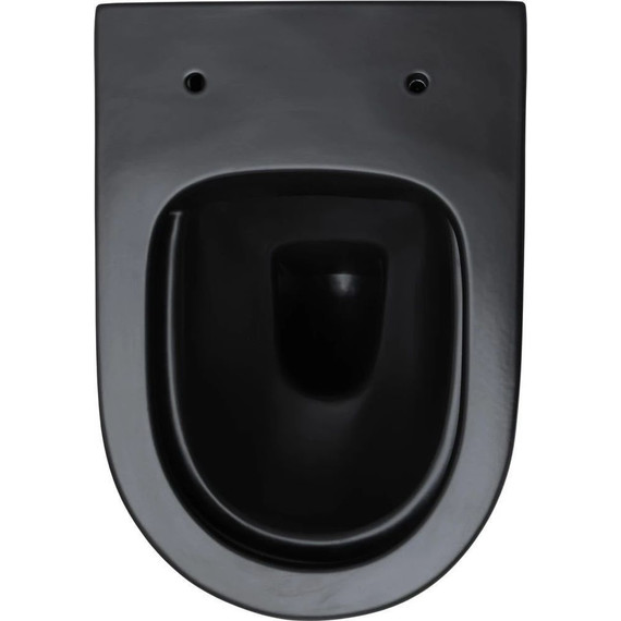 Унитаз подвесной безободковый Aquanet Rimless Cetus-BW BL-102N-WHT 287008 с тонкой крышкой микролифт, чёрный матовый, Цвет производителя: чёрный матовый - фото 12