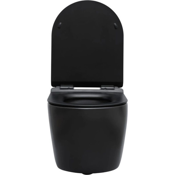 Унитаз подвесной безободковый Aquanet Rimless Cetus-BW BL-102N-WHT 287008 с тонкой крышкой микролифт, чёрный матовый, Цвет производителя: чёрный матовый - фото 7