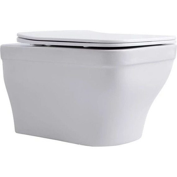 Унитаз подвесной безободковый Aquanet Elegant W LX-1163 280960 с тонкой крышкой микролифт - фото 5