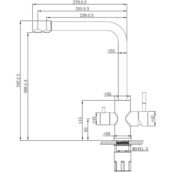 Смеситель для кухни Esko GR 05 B, чёрный, Цвет производителя: чёрный - фото 2