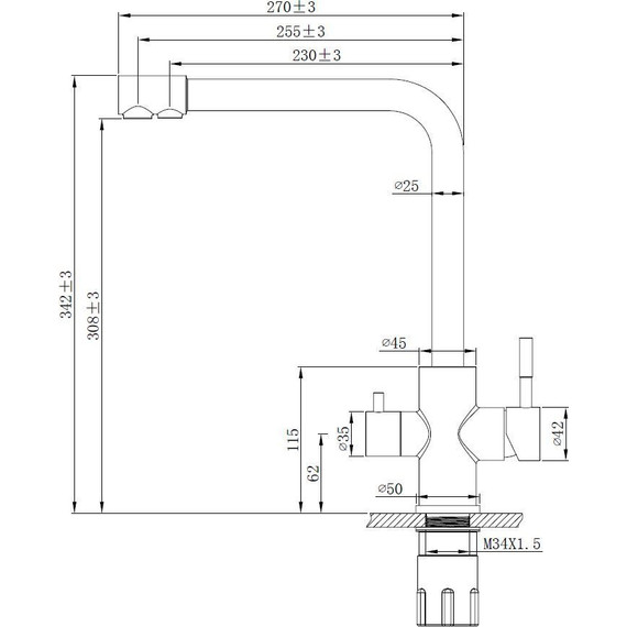 Смеситель для кухни Esko K24, никель матовый - фото 3