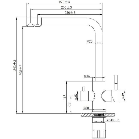 Смеситель для кухни Esko K24 B, чёрный матовый, Цвет производителя: чёрный матовый - фото 2