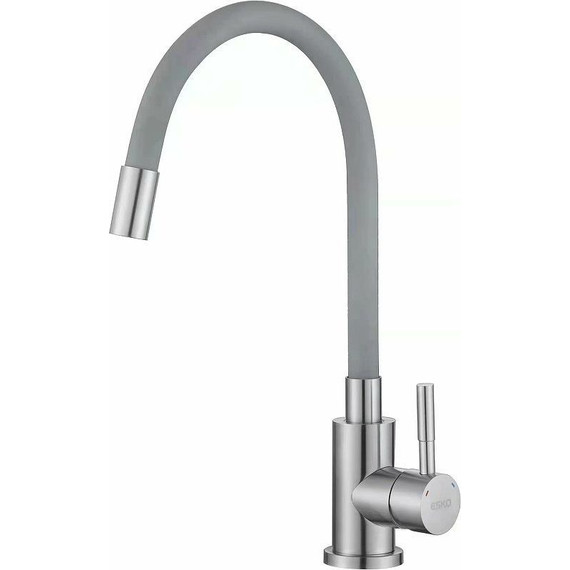 Смеситель для кухни Esko K44 G, серый/никель матовый, Цвет производителя: серый, никель - фото 