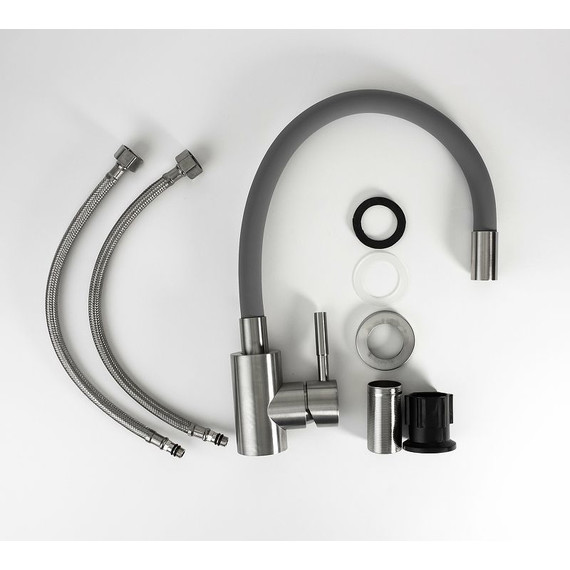 Смеситель для кухни Esko K44 G, серый/никель матовый, Цвет производителя: серый, никель - фото 3