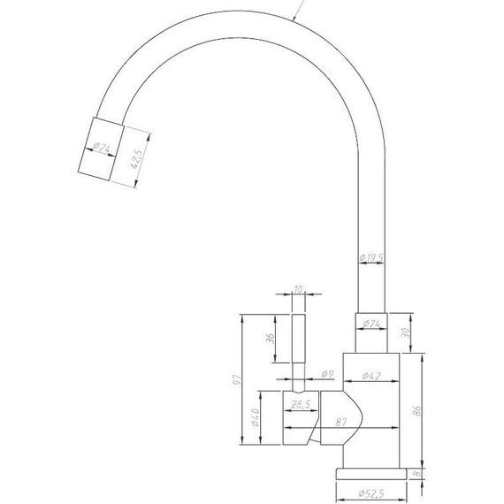 Смеситель для кухни Esko K44 G, серый/никель матовый, Цвет производителя: серый, никель - фото 4