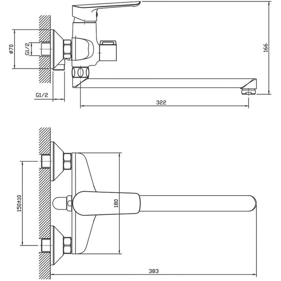 Смеситель для ванны Esko Lagos LG 31 - фото 2