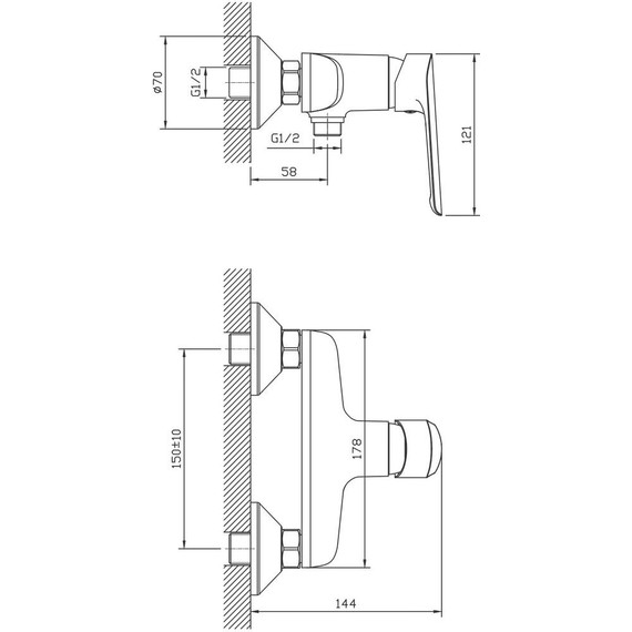 Смеситель для душа Esko Lagos LG 80 - фото 2