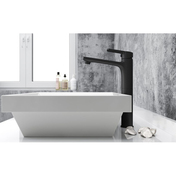 Смеситель для раковины высокий Esko Singapore black SB 25, чёрный матовый - фото 2