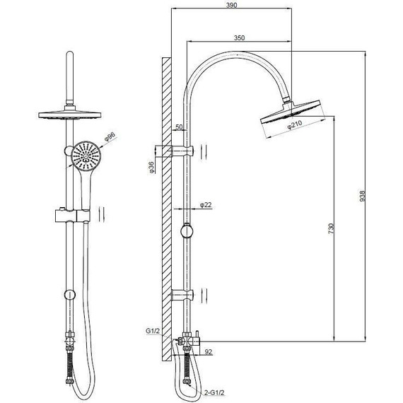Душевая стойка Esko ST01 - фото 2