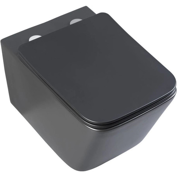 Унитаз подвесной безободковый Aquanet Rimless Tavr-W BL-103N-WHT black 287011 с тонкой крышкой микролифт, чёрный матовый, Цвет производителя: чёрный матовый - фото 14