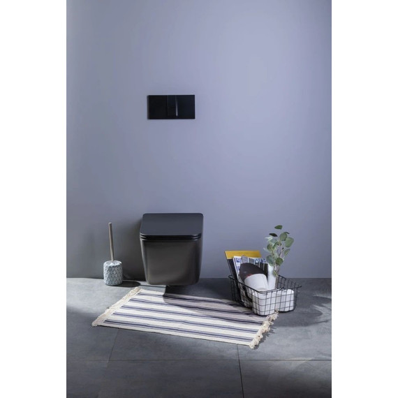 Унитаз подвесной безободковый Aquanet Rimless Tavr-W BL-103N-WHT black 287011 с тонкой крышкой микролифт, чёрный матовый, Цвет производителя: чёрный матовый - фото 25