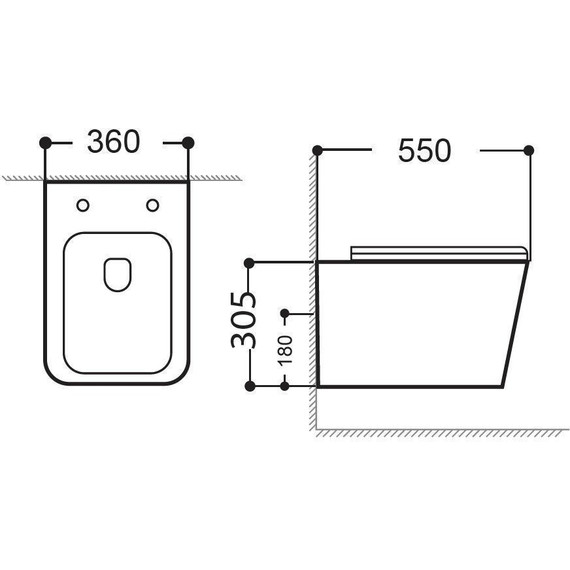 Унитаз подвесной безободковый Aquanet Rimless Tavr-W BL-103N-WHT black 287011 с тонкой крышкой микролифт, чёрный матовый, Цвет производителя: чёрный матовый - фото 28