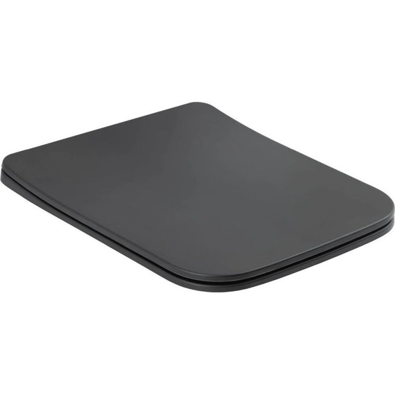 Унитаз подвесной безободковый Aquanet Rimless Tavr-W BL-103N-WHT black 287011 с тонкой крышкой микролифт, чёрный матовый, Цвет производителя: чёрный матовый - фото 5