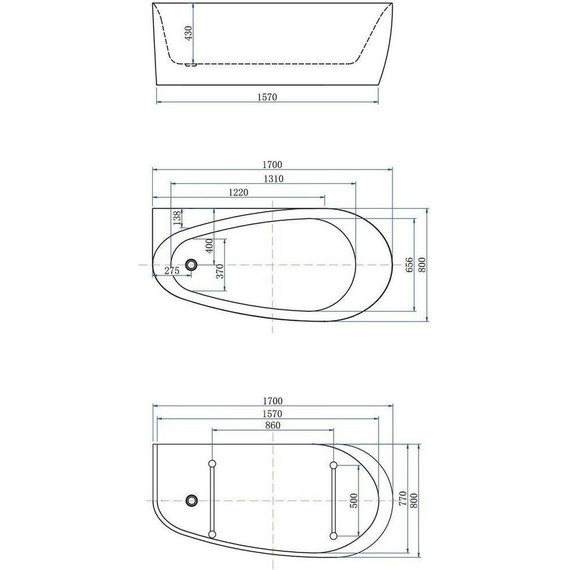 Ванна отдельностоящая Allen Brau Priority 170х80 см 2.31002.20 - фото, картинка 2 Ванна отдельностоящая Allen Brau Priority 170х80 см 2.31002.20 - фото 2