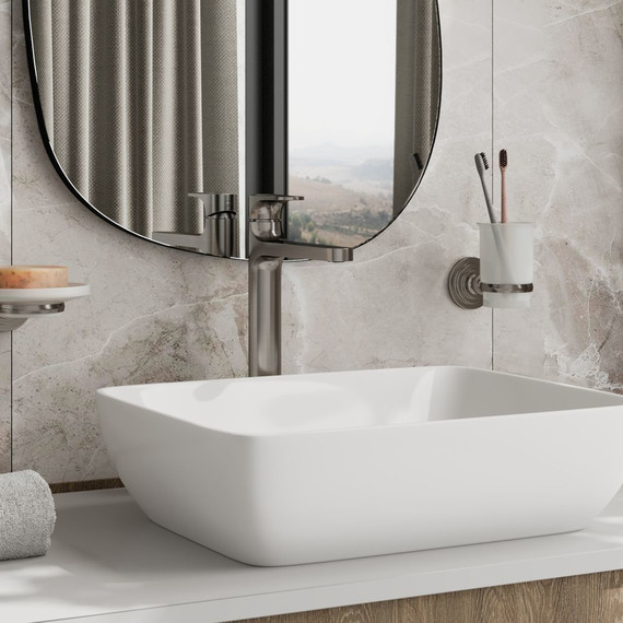 Смеситель для умывальника высокий WasserKraft 1403H, никель - фото 2