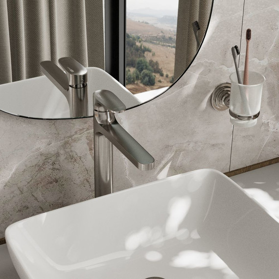 Смеситель для умывальника высокий WasserKraft 1403H, никель - фото 3