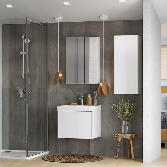 Тумба подвесная с раковиной Акватон Асти 55 см 1A263101AX2B0, белый глянцевый - фото 9