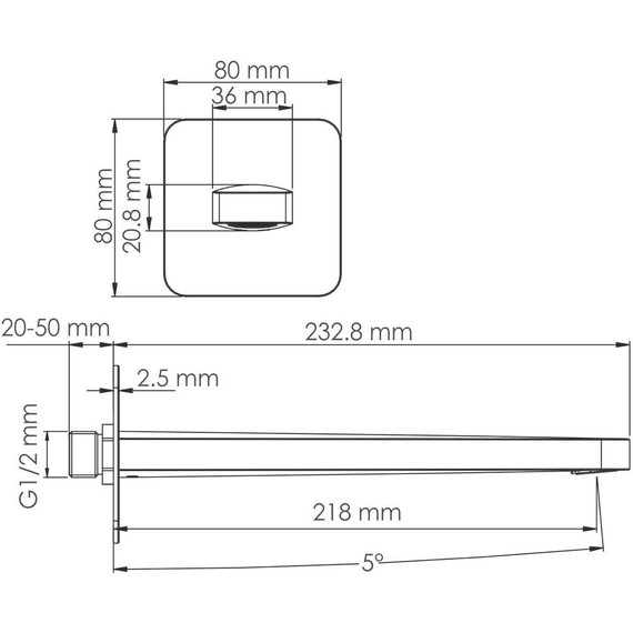 Излив для ванны WasserKraft Spree A274, никель - фото 2