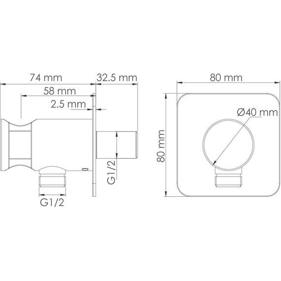 Шланговое подсоединение с держателем WasserKraft Spree A275, никель - фото 2