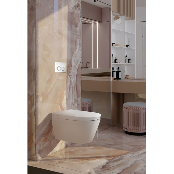 Инсталляция с подвесным унитазом-биде комплект: Tece Spring S955799 сиденье микролифт, кнопка смыва хром - фото 5