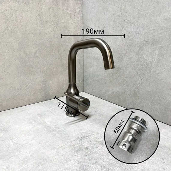 Смеситель для раковины Haiba HB10825-3, графит - фото 6