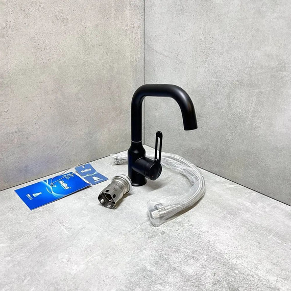 Смеситель для раковины Haiba HB10825-7, чёрный матовый - фото 4