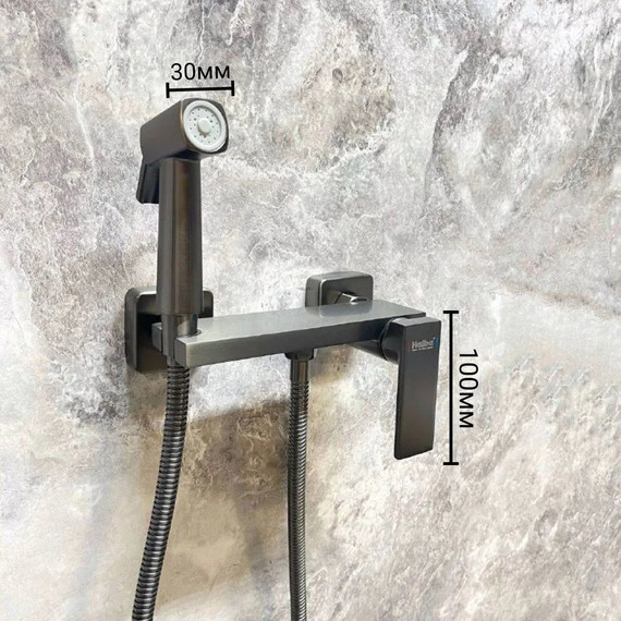 Набор для гигиенического душа Haiba HB5517-3, графит - фото, картинка 8 Набор для гигиенического душа Haiba HB5517-3, графит - фото 8