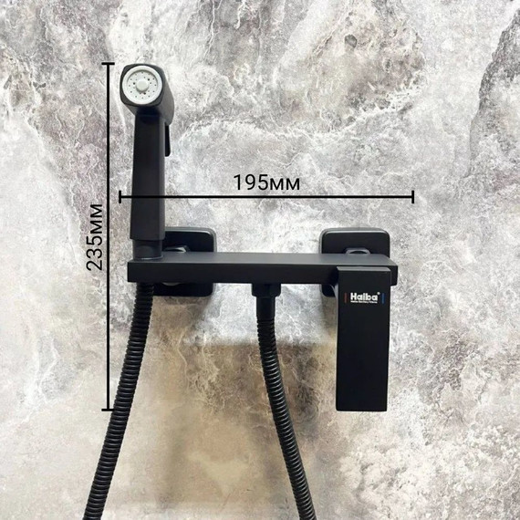 Набор для гигиенического душа Haiba HB5517-7, чёрный матовый - фото, картинка 9 Набор для гигиенического душа Haiba HB5517-7, чёрный матовый - фото 9