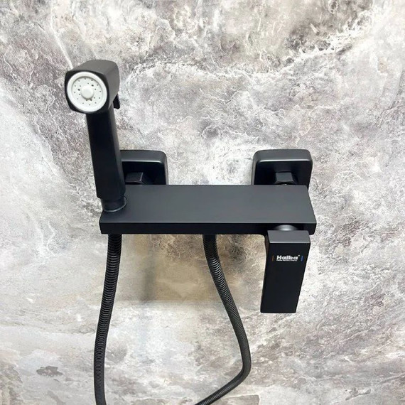 Набор для гигиенического душа Haiba HB5517-7, чёрный матовый - фото, картинка 3 Набор для гигиенического душа Haiba HB5517-7, чёрный матовый - фото 3
